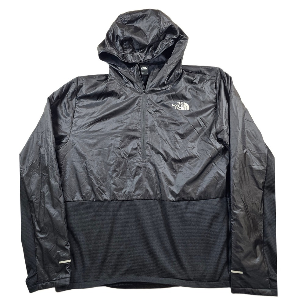 The North Face Winter Warm 1/4 Zip Jacket Mens Large Black Nylon Hybrid Hoodie